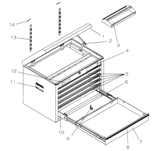 Tool Chest Diagram and Parts List for 706825310  Craftsman Tool Stand & Cart