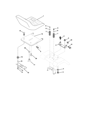 Seat Assembly Diagram and Parts List for 917273360  Craftsman Lawn Tractor
