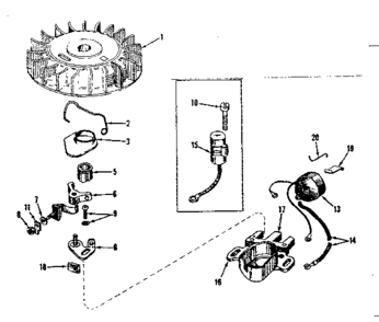 Magneto No. 610693 Diagram and Parts List for 143131052  Craftsman Engine