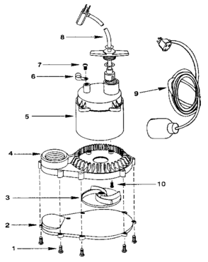 Replacement Parts Diagram and Parts List for 390304610  Craftsman Water Pump