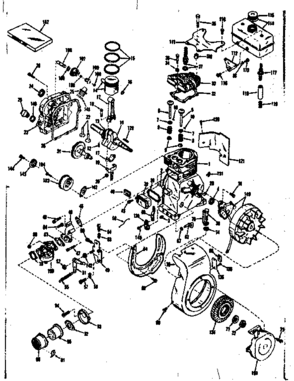 Basic Engine Diagram and Parts List for 143531152  Craftsman Engine