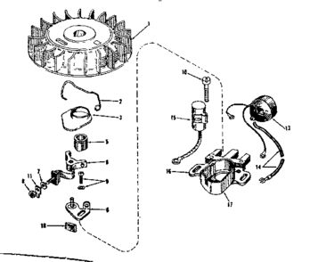 Magneto Diagram and Parts List for 143125031  Craftsman Engine