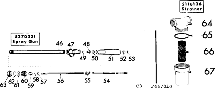 Spray Gun And Strainer Diagram and Parts List for 471467010  Craftsman Pressure Washer