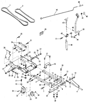 Main Frame Diagram and Parts List for 84224075  Craftsman Snow Blower