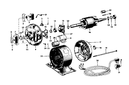 Unit Diagram and Parts List for 11319739  Craftsman Power Motor