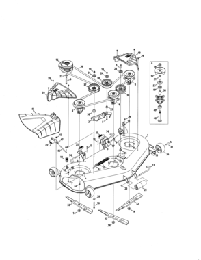 Deck/spindle Assembly Diagram and Parts List for 247204190  Craftsman Engine
