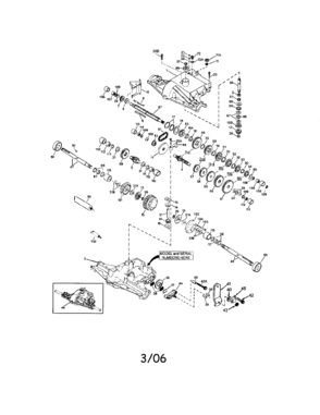 Peerless Transaxle Diagram and Parts List for 917286450  Craftsman Lawn Tractor