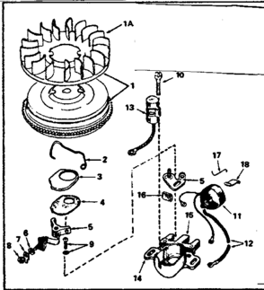 Magneto Diagram and Parts List for 143356172  Craftsman Engine