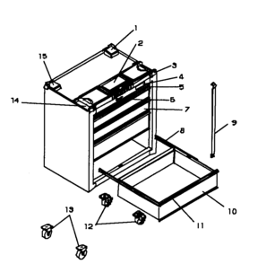 Part Location Diagram of T14933-EBE Craftsman Tool chest lock bar