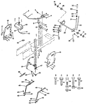 Lift Adjustment Diagram and Parts List for 917255510  Craftsman Lawn Tractor