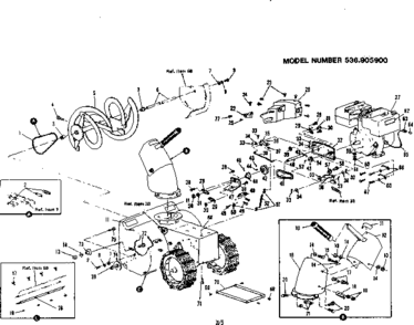Engine Diagram and Parts List for 536905900  Craftsman Snow Blower