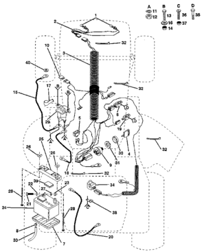 Electrical Diagram and Parts List for 917257470  Craftsman Lawn Tractor