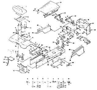 Enclosure Diagram and Parts List for 917255733  Craftsman Lawn Tractor