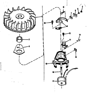 Magneto (wico Fw-2640) Diagram and Parts List for 143101030  Craftsman Engine