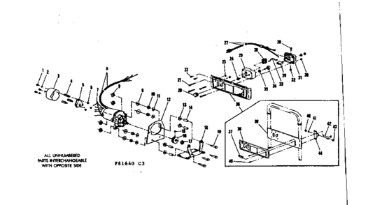 Control Panel Assembly Diagram and Parts List for 53681640  Craftsman Lawn Mower