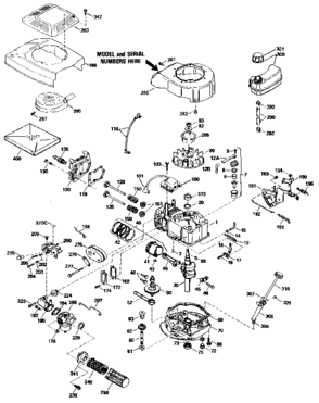 Replacement Parts Diagram and Parts List for 143434332  Craftsman Engine