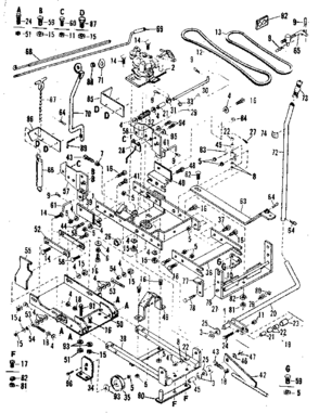 Main Frame Diagram and Parts List for 842240723  Craftsman Snow Blower