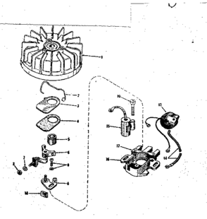 Magneto (phelon F-4220-h) Diagram and Parts List for 143105061  Craftsman Engine