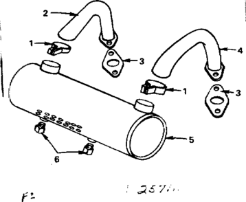 Muffler Diagram and Parts List for 917257112  Craftsman Lawn Tractor