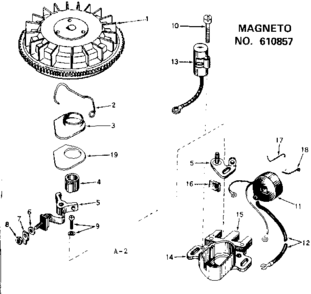 Magneto Diagram and Parts List for 143245112  Craftsman Engine