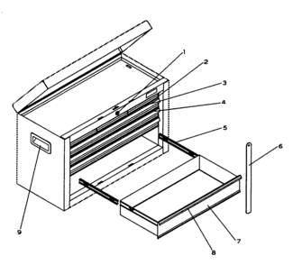 Tool Box Diagram and Parts List for 706657861  Craftsman Tool Stand & Cart