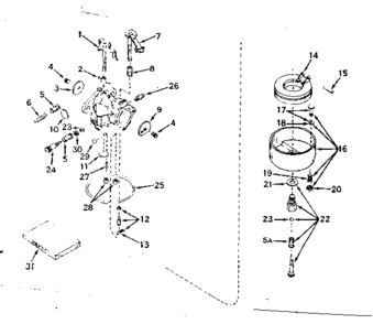 Carburetor No. 630992b Diagram and Parts List for 143566012  Craftsman Engine