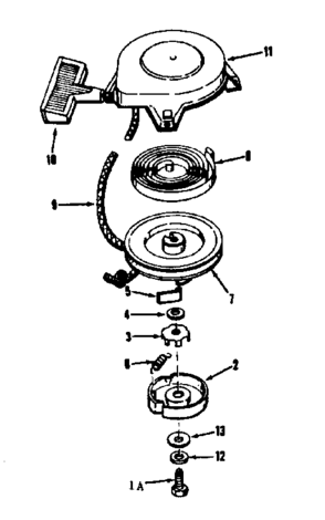 Rewind Starter Diagram and Parts List for 143531052  Craftsman Engine
