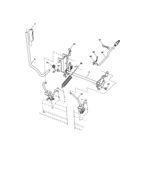 Lift Diagram and Parts List for 917287132  Craftsman Lawn Tractor