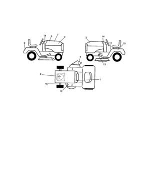 Decals Diagram and Parts List for 917271532  Craftsman Lawn Tractor