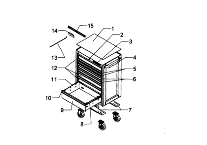 Tool Chest Diagram and Parts List for 706407630  Craftsman Tool Stand & Cart