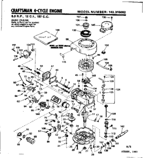 Part Location Diagram of 34832 Tecumseh Crankshaft Ass'y.