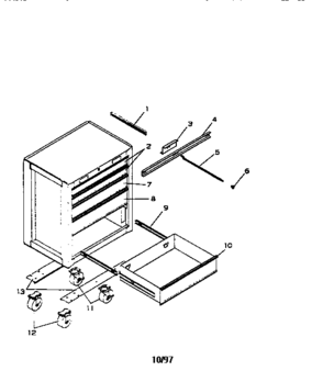 Part Location Diagram of A14548-EG Craftsman Tool chest drawer