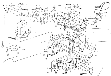 Top Half Diagram and Parts List for 536250922  Craftsman Lawn Tractor