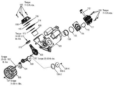 PUMP Diagram and Parts List for 919-72427 Type 1 Craftsman Compressor
