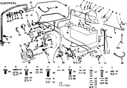 Electrical Diagram and Parts List for 917257081  Craftsman Lawn Tractor