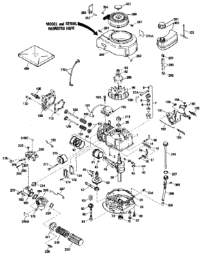 Replacement Parts Diagram and Parts List for 143434502  Craftsman Engine