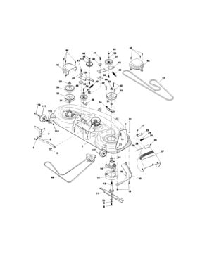 Mower Deck Diagram and Parts List for 917274953  Craftsman Lawn Tractor