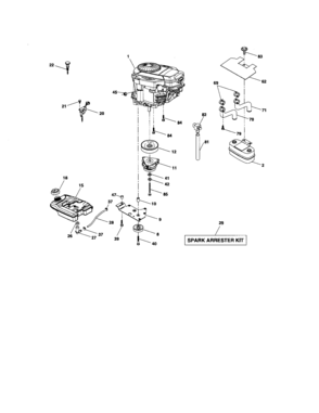 Engine Diagram and Parts List for 917276071  Craftsman Lawn Tractor
