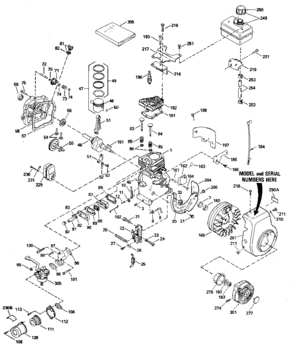 Replacement Parts Diagram and Parts List for 143784182  Craftsman Engine