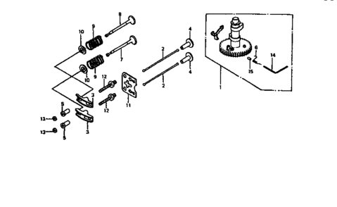 Camshaft Diagram and Parts List for 550GXV140A1KY  Craftsman Engine