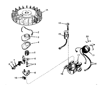 Magneto No. 610693a Diagram and Parts List for 143161242  Craftsman Engine