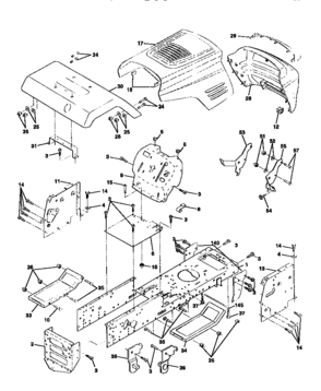 Chassis And Enclosures Diagram and Parts List for 917270622  Craftsman Lawn Tractor