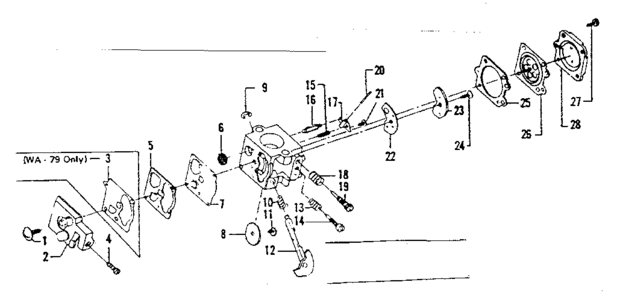 Carburetor Number 35148 Diagram and Parts List for 234795522  Craftsman Trimmer