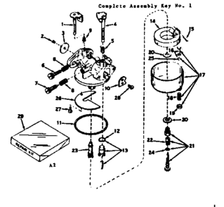 Carburetor Diagram and Parts List for 143144112  Craftsman Engine
