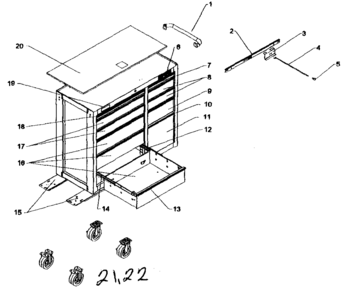 Part Location Diagram of A17086 Craftsman Tool chest hardware bag