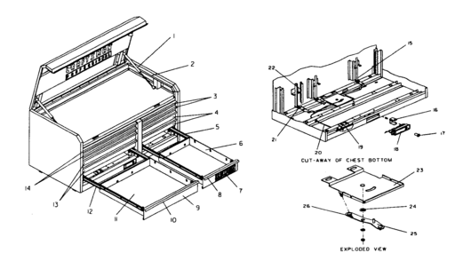 Chest Diagram and Parts List for 706593130  Craftsman Tool Stand & Cart