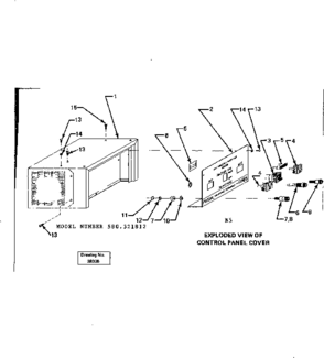 Control Panel Cover Diagram and Parts List for 580321812  Craftsman Engine