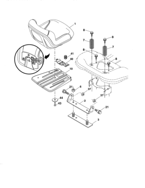 Seat Diagram and Parts List for 917992311  Craftsman Lawn Tractor