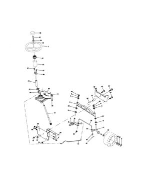 Steering Assembly Diagram and Parts List for 917275821  Craftsman Lawn Tractor