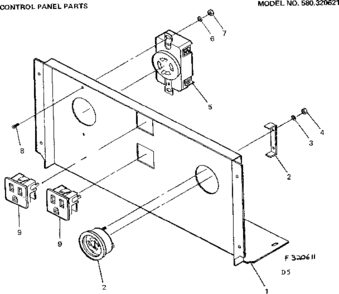 Control Panel Parts Diagram and Parts List for 580320611  Craftsman Engine